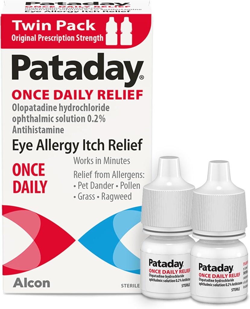 Pataday Én gang daglig Relief Allergi Eye Drops by Alcon, for Eye Allergy Itch Relief, 2, 5 ml (pakke med 2)