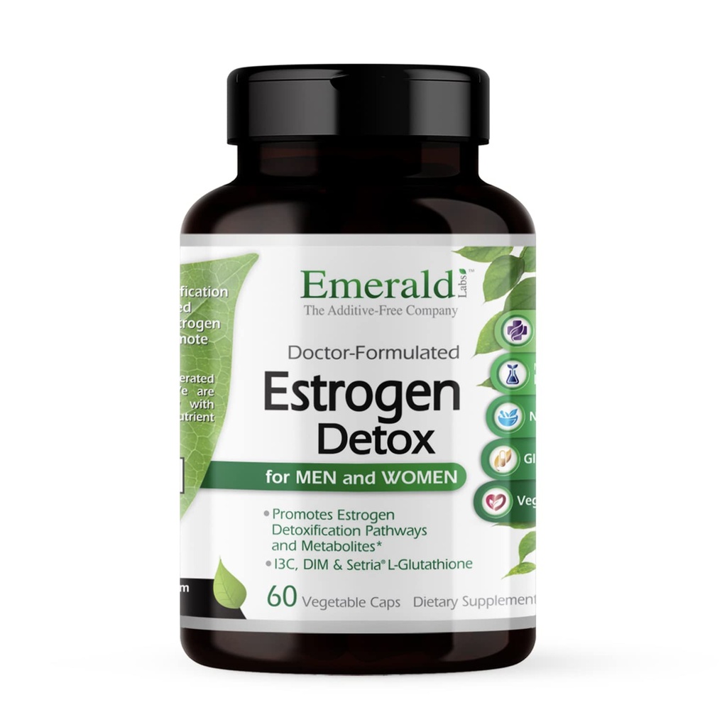 NØDSITUATIONER Østrogen Detox - Understøtter Hormonbalance for kvinder og mænd * - Inkluderer I3C, DIM & Setria L- Glutathione - Vegan, Gluten- Free - 60 Vegetabilske kapsler (30- Day Supply)