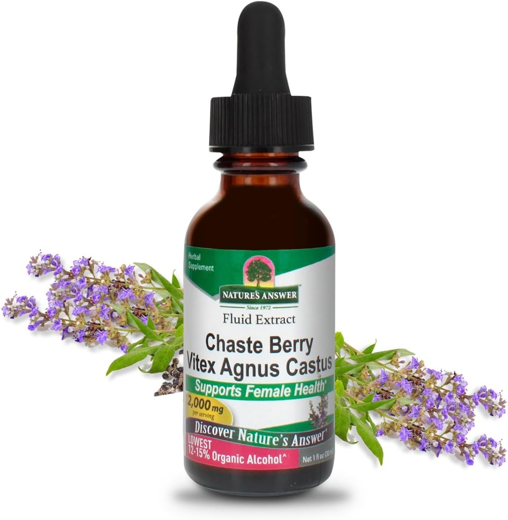 Understøtter Kvinde Hormonal Balance, Lavet af 2000 mg ren urt per 2 ml servering og Certified Organic Low Alkohol, Gluten Free, nonGMO, Kosher certificeret, Vegan