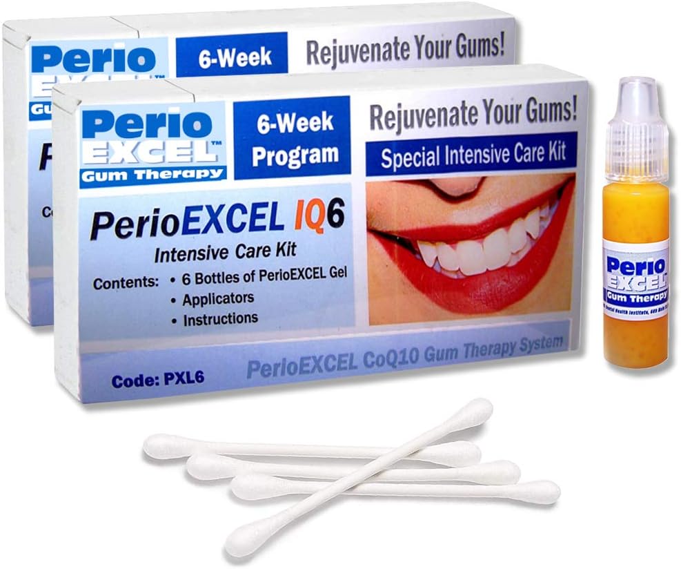 SDC - PerioEXCEL IQ6 DuoPack Intensive Care 12- Week Gum terapi Kit med CoQ10 Gum Gel