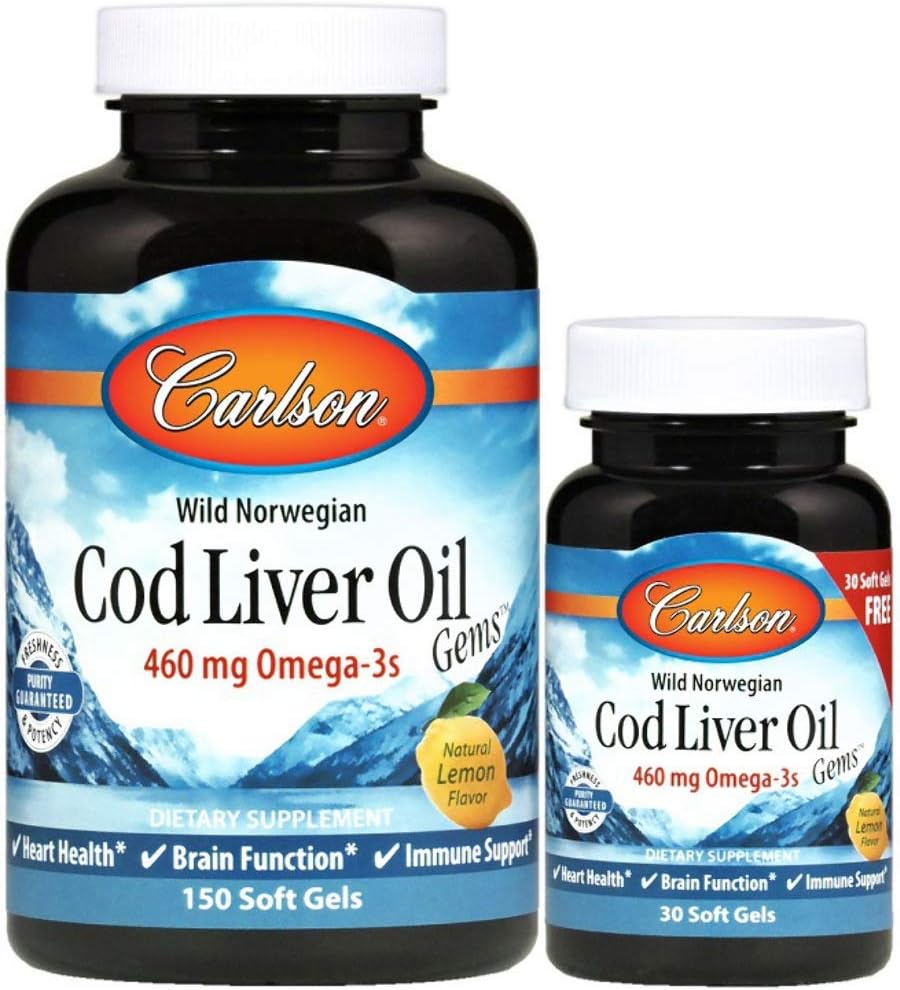 Carlson Laboratories Cod Lever Oil Gems - Let Lemon 1000 Milligram 150 + 30 Sgels