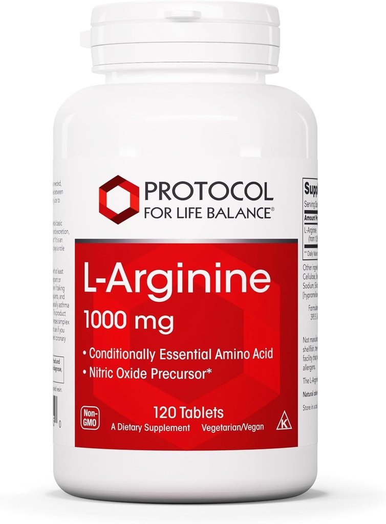 PROTOKOL OM LIV BALANCE L- Arginin 1.000mg - Aminosyre - Urea Detox - Proteinbeskyttelse - 120 Veg Caps