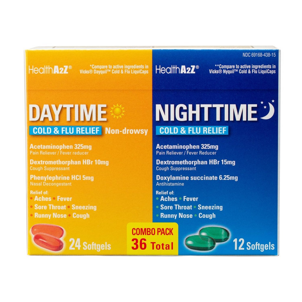HealthA2Z ® Daytime and Nighttime against 124; Cold & Flu Medicine