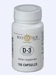 Bio- Tech - D3 (Cholecalciferol) 1000 IE 100 hætter af Bio- Tech