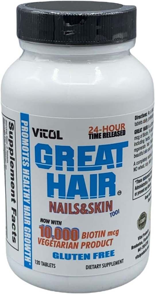 Vitol Great Hår Time udgivet 10.000 mcg biotin, 120 tabletter