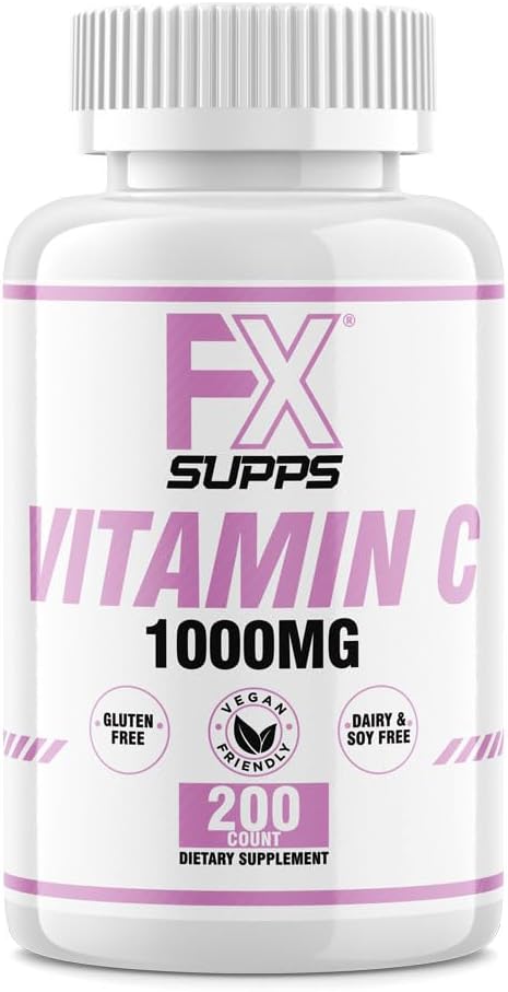 FXSUPPS vitamin C 1.000mg 200ct (1 pakke med 200 tabletter)
