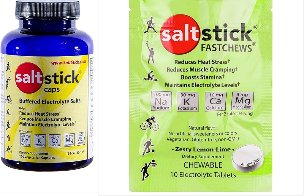 Saltstick Elektrolytkapsler (100 kapsler) Inkl. Comp. FastChews Trial Pack