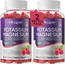 Kalium Magnesium Gummies 500 mg Sugar- Free Magnesium Glycinate Supplement med Magnesium L- Threonat, D3- vitamin, Forbedret ben kramper, muskel, hjerte sundhed for voksne Raspberry Flavor 180 Tæl