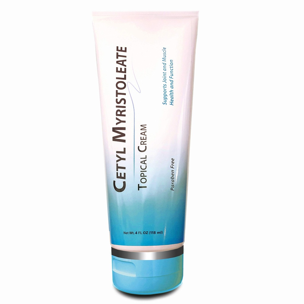 Cetyl Myristoleate Topical Cream Omega 5 Fedtsyrer - Hjælper med at reducere fælles og muskelubehag - Inkluderer Arnica, Glucosamin, Aloe, Jojoba, Sunflower & Sesame Seed Oil - 4oz.
