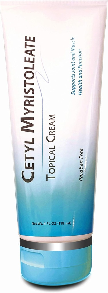 Cetyl Myristoleate Topical Cream Omega 5 Fedtsyrer - Hjælper med at reducere fælles og muskelubehag - Inkluderer Arnica, Glucosamin, Aloe, Jojoba, Sunflower & Sesame Seed Oil - 4oz.