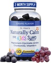 Dr. Kleins naturligt rolige gummier for børn - med Magnesium Glycinat, Linden & Vitamin A til beroligende børn alder 5 + - Vitaminer til støtte søvn - kamille gummier - rolige tygger - Grape sukkerfri 60ct