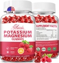 Kalium Magnesium Gummies Kalium Citrate 99mg Magnesium Citrate 250mg Magnesium Kalium Complex Supplement, Immunstøtte, 60 Raspberry Gummies 2 Pack