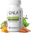 ONLA Vegan Ayurveda Herbal Kosttilskud (20-in-1 Herbal Kapsler) - Gurkemeje Kosttilskud med Ashwagandha, Kanel, Triphala, Brahmi - Naturlige ingredienser, Urteenergitilskud (60 Cap)