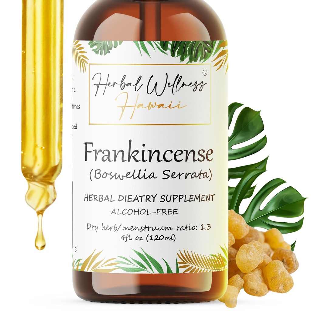 Frankincense Liquid Extract - Herbal Wellness Supplement, Boswellia Serrata Tørret harpiks tinktur, Alkohol- Free 4 Fl.oz