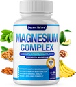 Magnesiumkompleks 7 Elementært Magnesiumsupplement 1000mg - Magnesiumglycinat, citrat, malat, taurat, oxid, aspartat, osoton non- GMO 90 Kapsler