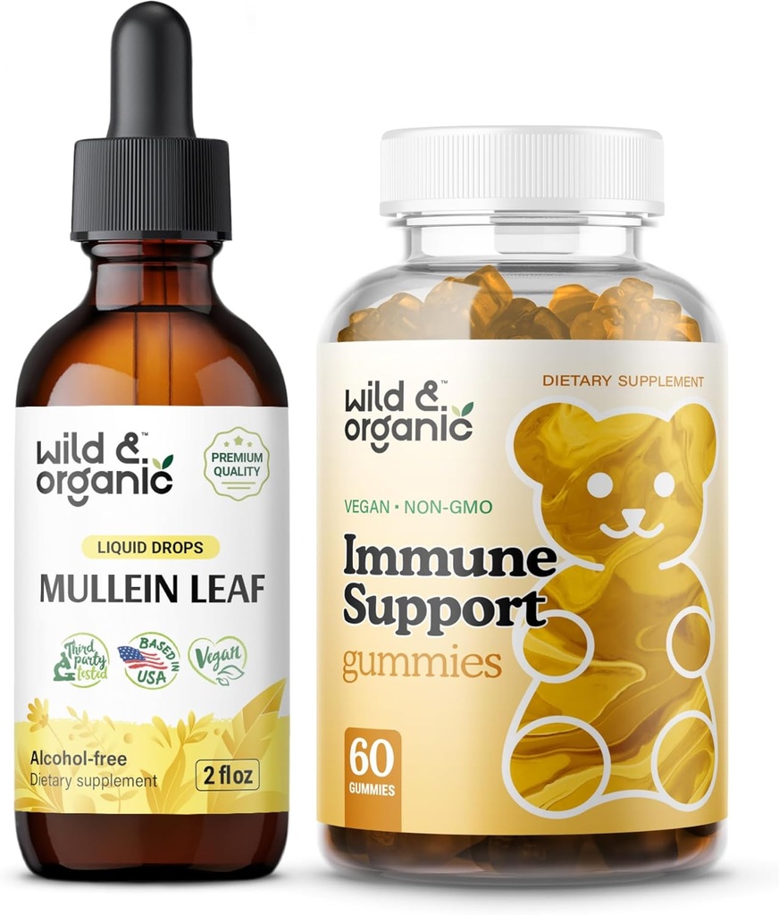 Wild & Organic Mullein Drops 2 oz & immunsupportgummier