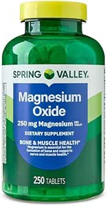 Spring Valley, Magnesium 250 mg, 250 Count Tablets, Bone & Muscle Health, Magnesium Tablets, Dietary Supplement + Sticker Dri Store