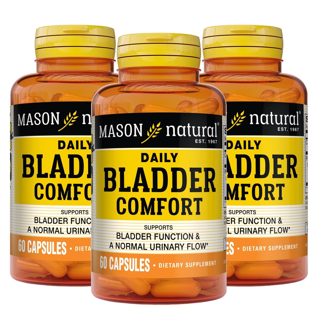 Mason Natural Daily Bregen Comfort, 30, Day Supply, med Calcium, Græskarfrø, og Soy Germ til støtte Normal Blogen Funktion, 60 kapsler (pakke med 3)