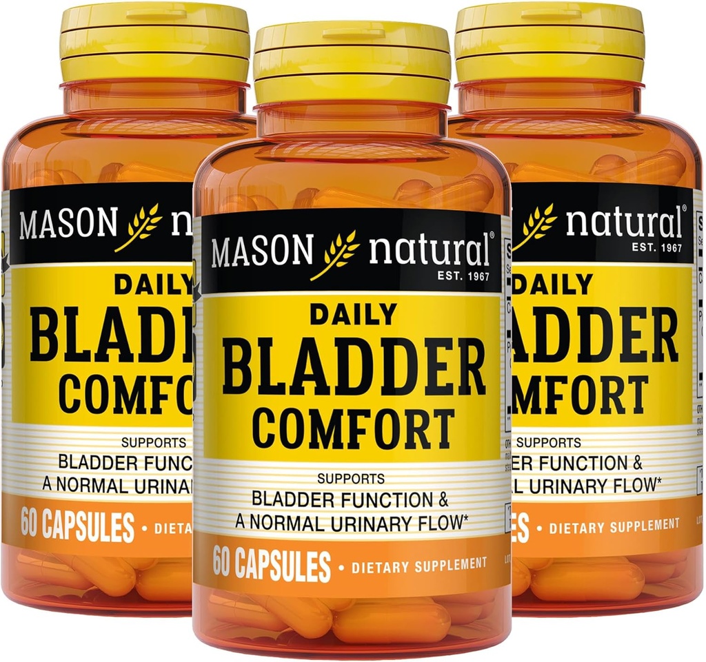 Mason Natural Daily Bregen Comfort, 30, Day Supply, med Calcium, Græskarfrø, og Soy Germ til støtte Normal Blogen Funktion, 60 kapsler (pakke med 3)