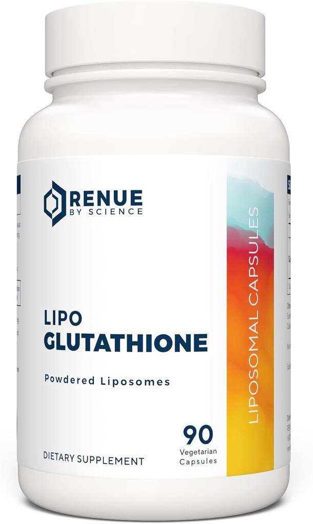Renue By Science Glutathione | High Strength Glutathione Supplement | 90 Liposomal Glutathione Capsules - 130mg Glutathione per Serving | | Non-GMO | Made in The USA & Third-Party Tested