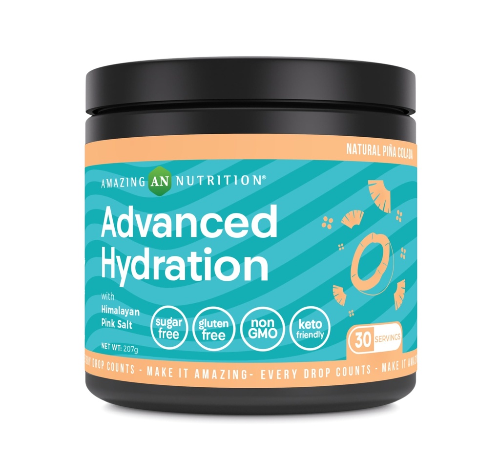 Amazing Nutrition Advanced Hydration, Electrolyte Powder 30 Servering ekskl. 124; Pakket med Væsentlige Mineraler
