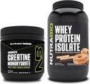 Nutrabio Creatin monohydrat, Unflavored, 150g og Whey Protein Isolate, kanel sukker Donut, Supplement Bundle - Muskelenergi, Lean muskelvækst, Inddrivelse, og styrke