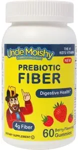 Onkel Moishy Vitaminer Prebiotic Fiber 60 Gummies Name 124; Keto Sugar Free Gummy Chews for Toddlers