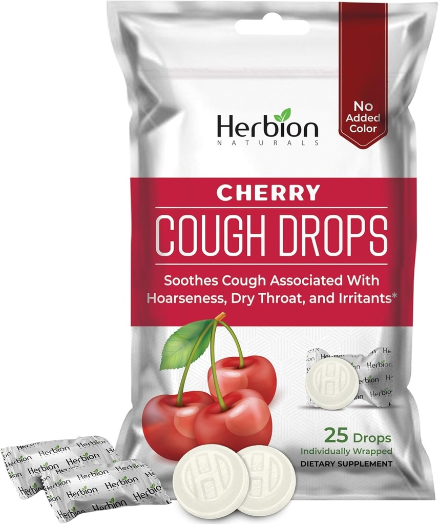 HERBION Naturals Hoste Drops med naturlige Cherry Flavor, Kosttilskud, Sodhes Host, for voksne og børn over 6 år, 25 Drops, Ingen kunstig Flavor, pakke med 1