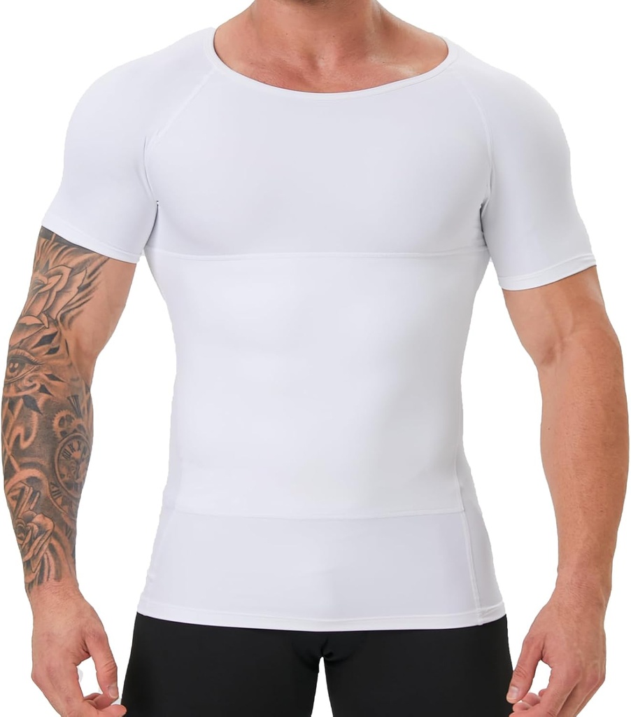 Herre Krop Shaper, Kompression Shapewear Vest Slimming Underskjorte Tank Top, Tummy Control Chest, Skjul Gynecomasti