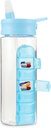 MARS WELLENess 24 Ounce vand flaske med Slideout Pill Box, Daglig Organizer - 7 dages medicinholder, Easy Glide Out Pill Container, Popup Straw for Hydration