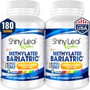 Shiny Leaf Methylerede Bariatric Multivitamin uden jern - Vitaminer for Gastric bypass & Sleeve, 1 Daily Capsule W Methylerede Folate, B12, A, C, D, K & More. Vegetarisk, Soy- Free, USA Made (180 Ct.)