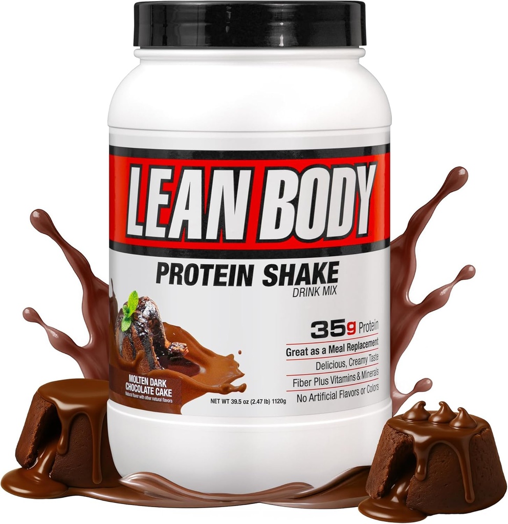 Labrada Lean Body Hi- Protein Meal Erstatning Shake, Molten Dark Chocolate Cake EMBALLAGE MAJ VARY