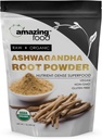 Amazing Food Ashwagandha Root Meap 124; 1 Lb Powder Measures 124; USDA Certified Organic Supplement Measures 124; Vegan Measures 124; Non-GMO Measures 124; Gluten Free Measures 124; Made in USA