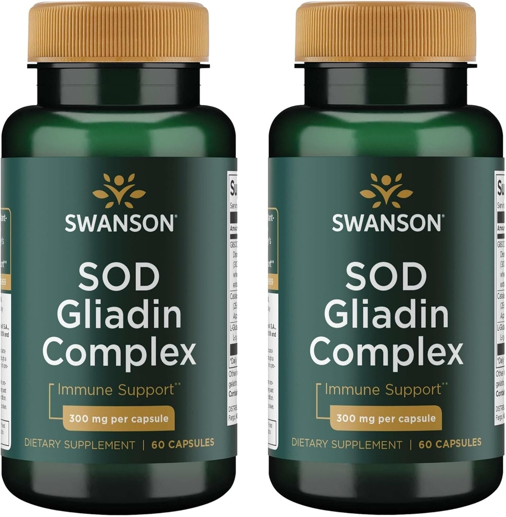 Swanson Sod Gliadin Complex 300 mg 60 Caps (2 Pack)