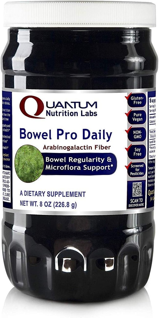 QNL Bowel Pro Daily - Prebiotic Fiber Powder til støtte fordøjelsessygdomme - lækker daglig Gut Health Powder - Vegansk immunforsvar supplement - Organic Prebiotic - 8 oz
