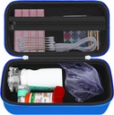 HESTECH Hard Travel Carrying Case for Astma Inhaler for Inhaler Spacer, Mask, Inhaler Holder Astma Bag med Mesh Pocket for Saline Solution og andre Essentials, Blå (sag kun)
