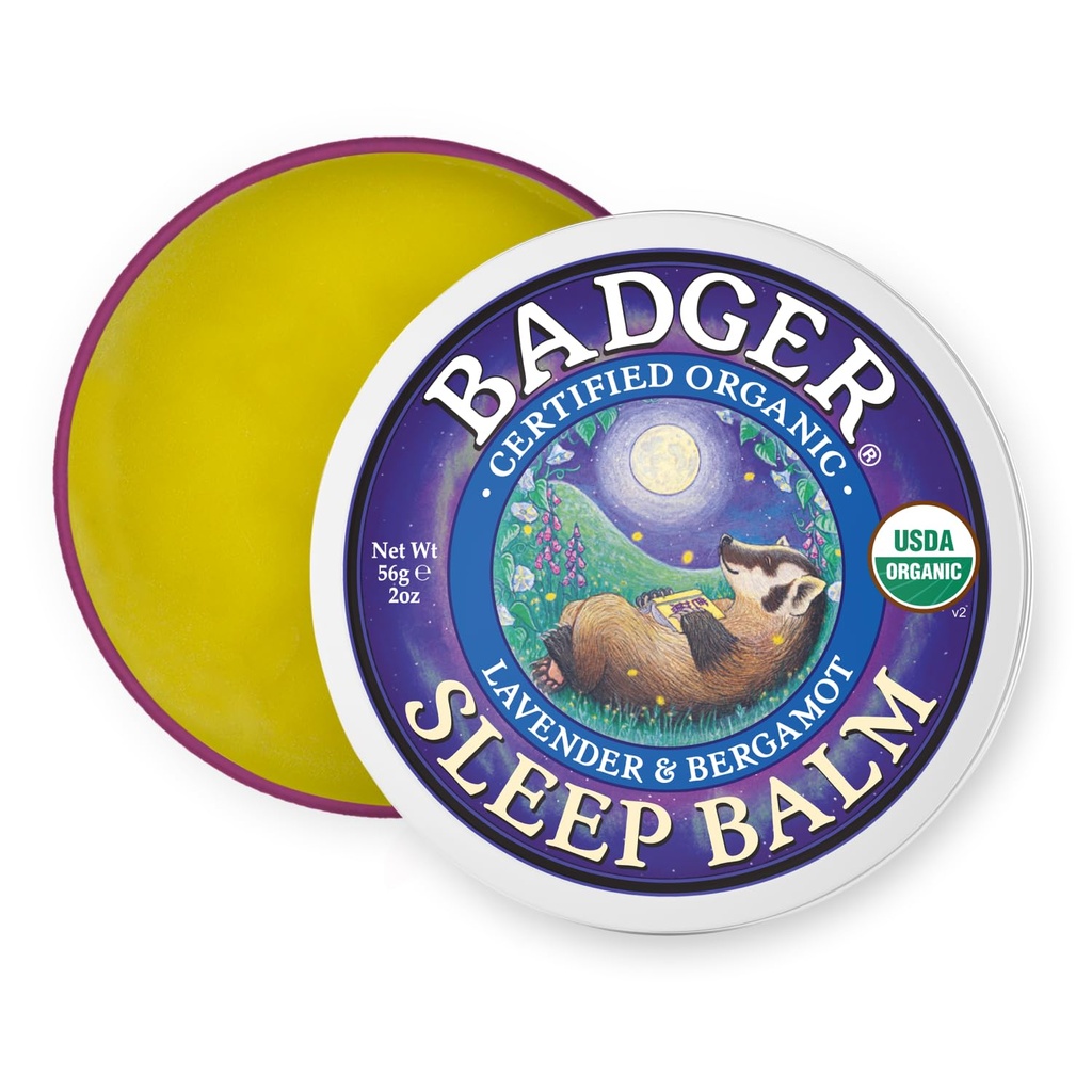 Badger - Natural Sleep Balm, Lavendel & Bergamot, afslappende og beroligende Balm for børn og voksne, 2 oz