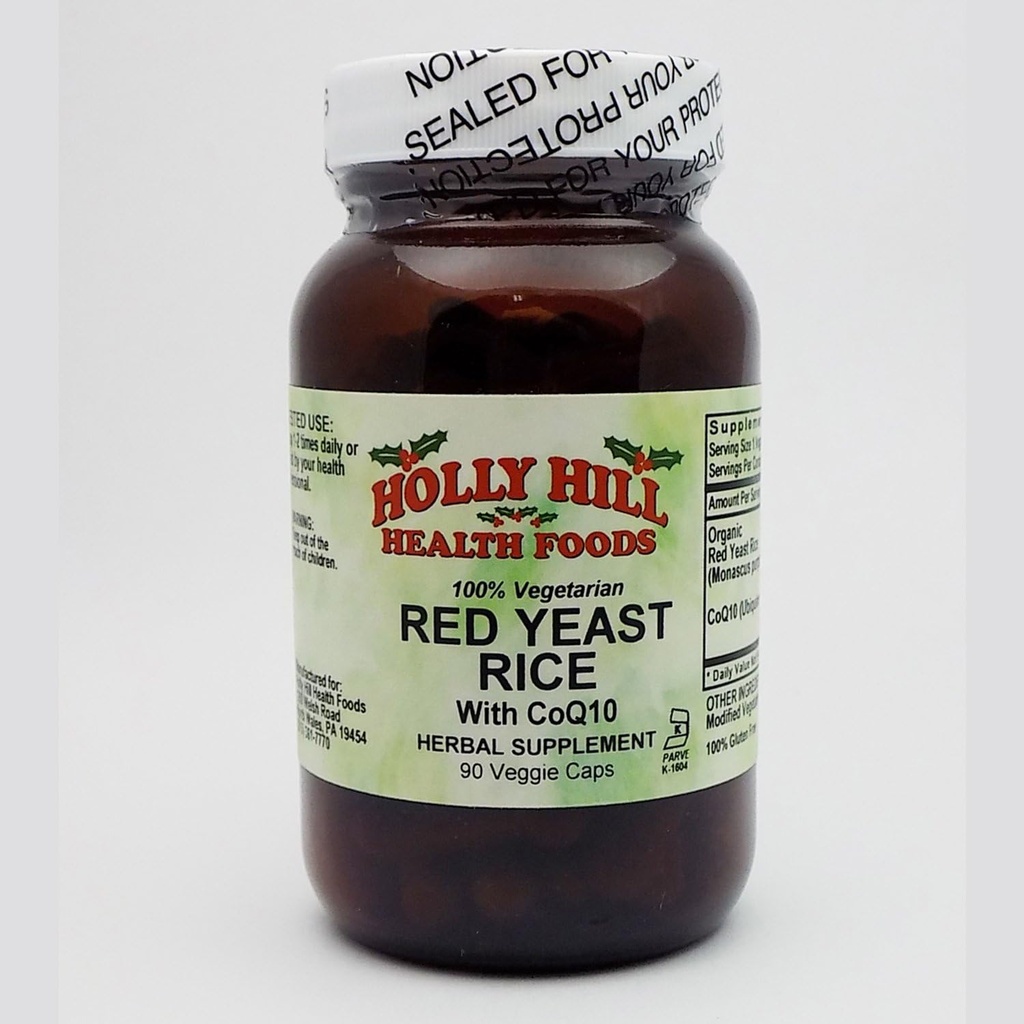 Holly Hill Health Foods, Red Yeast Rice, 90 Vegetariske Kapsler