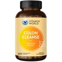 Vitamin World Colon Cleanse - 240 kapsler, Gut Detox med Psyllium Husk, Senna, Probiotika, Kostfibre & Herbal Blend - Understøtter Forstoppelse Relief, fordøjelsesmæssig sundhed & regelmæssighed, Gluten- fri