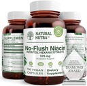 Naturlig Nutra Ingen Flush Niacin, vitamin B3 tillæg, Hjælper Forbedre hjerte-kar-sundhed, Hjælper Forbedre hud tekstur, fremmer bedre hjernefunktion, Hjælper Boost Energy Level 525 mg, 100 kapsler