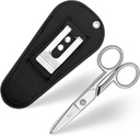 Multi Formål Elektrician Saks med læder carrying Pouch - Heavy Duty rustfrit stål elektriske sakse med strippe noter, File & Scraper - vores Snips er til højre & venstre hånd brug - sort