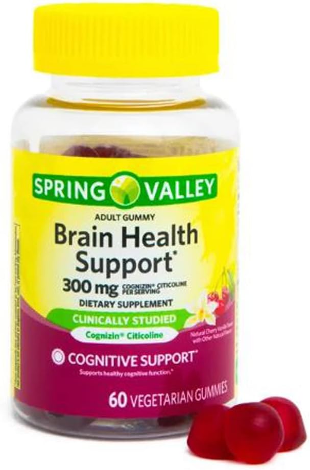 Spring Valley Brain Health Vegetarisk Gummy Kosttilskud, 60ct