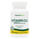 NaturePlus Vitamin D3 (Cholecalciferol) - 2500 iu, 90 Softgels - Knoglesundhed, Heart Health & immunsystem Support, Bioavailable Active Form - Gluten- Free - 90 Servering