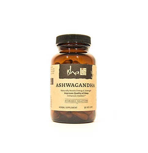 ISHA Ashwagandha Kosttilskud - Natural Herbal Supplement, 500 mg ea (90 Veg caps)