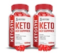(2 Pack) Ketosyn Keto ACV Gummies Advanced Formel 1000MG Ketosyn Ketosyn Keto Gummies Apple Cider Vinagar Formuleret med Pomegranat Beet Juice Powder B12 Vegan Non GMO 120 Gummys
