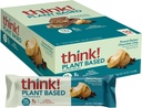 Tænk! Vegan / Plant Based High Protein Bars - Peanut Butter Chocolate Chip, 13g Protein, 5g Sukker, Ingen kunstige sødestoffer, Ikke GMO-projekt Verificeret, 10 Greve (Packaging May Vary)