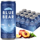 Blue Bear Melatonin Sleep Drink, Sleep Tea for Bedtime Support, White Peach Tea med Melatonin (5 mg), Lavendel, Ashwagandha, Kamille, GABA, L- Theanine, Caffe- Free, Zero Sugar, 8.4 Fl Oz 12-Pack