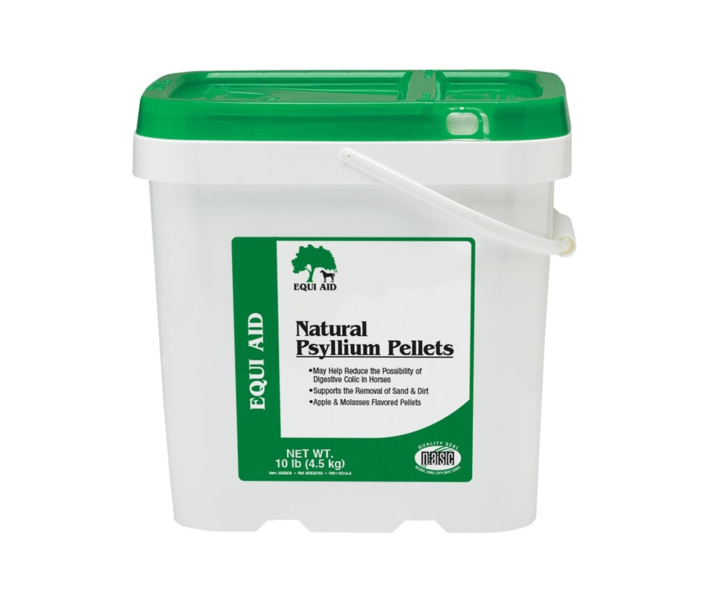 Farnam Equi Aid Natural Horse Psyllium Pellets Supplement, støtter Fjernelse af Sand & Dirt fra Ventral Colon, 10 Pounds, 32 Scoops