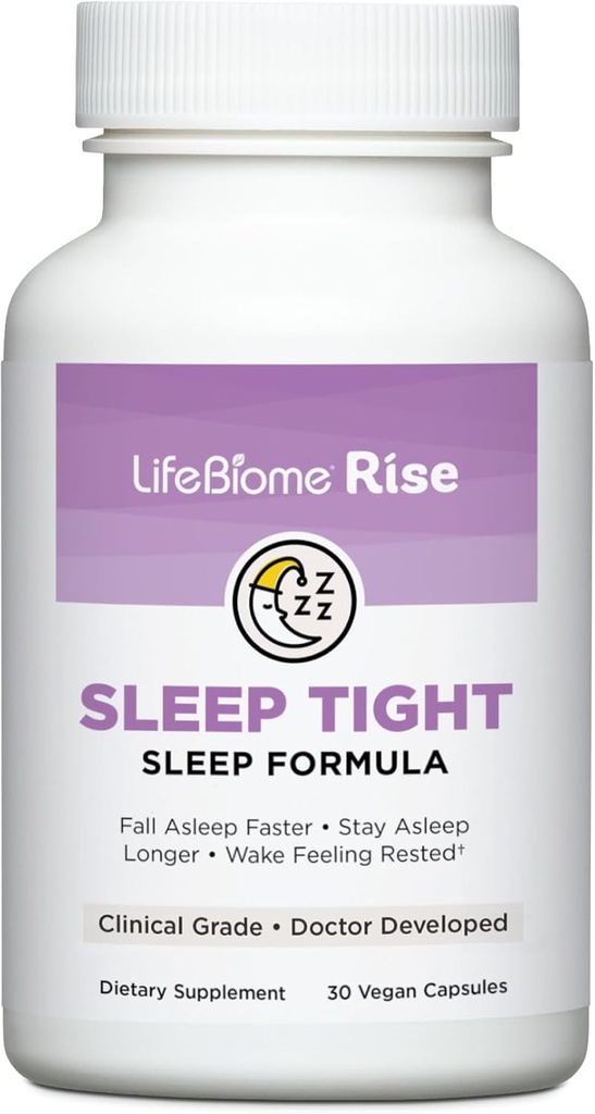 Sunde retninger LifeBiome Rise Søvn Streng med øjeblikkelig og Extende- Release Melatonin Plus GABA i innovative microlettes Hjælper dig med at vinde ned hurtigt for dybe, afslappede Zzzs