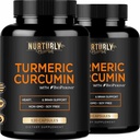 Gurkemeje med BioPerine Black Pepper og 95% Curcuminoids - Høj Absorption Gurkemeje Kosttilskud 1300mg til hede sundhed - Non- GMO, Gluten Free - 240 Kapsler